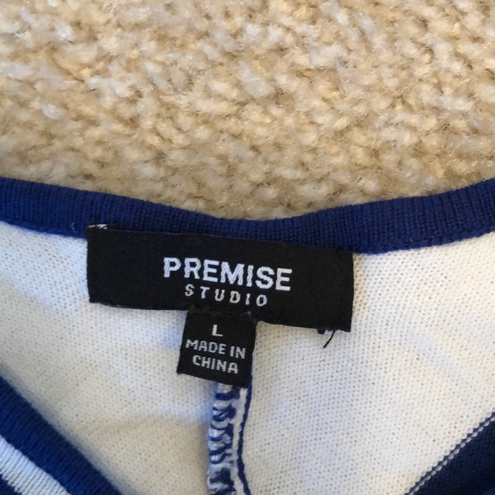 Navy Blue & White Stripped Top - Picture 4 of 4